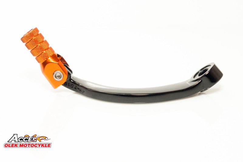 ACCEL DŹWIGNIA ZMIANY BIEGÓW KTM DUKE 690 '08-'19, SUPER DUKE 690 '09-'17 ALUMINIOWA KOLOR CZARNY, KOŃCÓWKA POMARAŃCZOWA (7503403100)