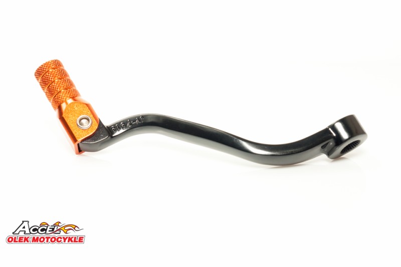ACCEL DŹWIGNIA ZMIANY BIEGÓW KTM SX 250/300 '17-'23 ,EXC 250/300 TPi '17-'23, HUSQVARNA TE/TEi 250/300 '17-'23 ,TC 250 '17-'23,GAS GAS EC 250/300 '21-'23 , MC 250 '21-'23 , KTM EXC 300TPi ALUMINIOWA KOLOR CZARNY, KOŃCÓWKA POMARAŃCZOWA