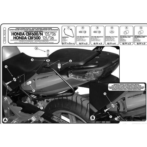 KAPPA STELAŻ POD TORBY (SAKWY) BOCZNE HONDA CBF 500 '04-'09, CBF 600S/N '04-'09, CBF 1000 '06-'09