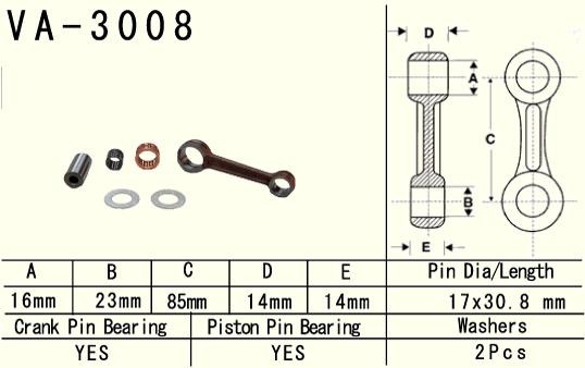 VESRAH KORBOWÓD KAWASAKI KSF 80 (KSF80) '03-'06, SUZUKI LT 80 (LT80) '87-'06 (VA3008) (MADE IN JAPAN) (1)