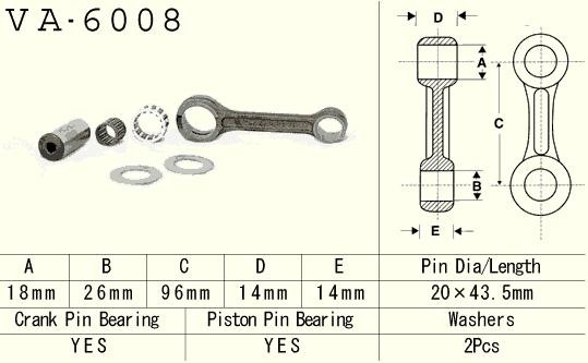 Vesrah Korbowód YZ80 93-01 YZ85 02-18 (03.2105)
