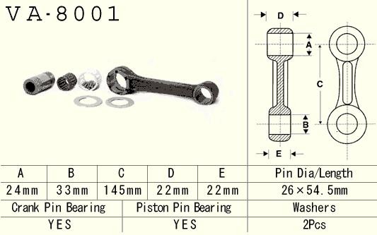 VESRAH KORBOWÓD KAWASAKI KX 500 (KX500) '85-'04 (VA8001) (MADE IN JAPAN) (1)