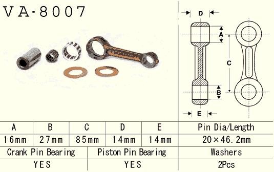 VESRAH KORBOWÓD KAWASAKI KX 60 (KX60) '85-'04, KX 65 (KX65) '00-'24, SUZUKI RM 60 '03, RM 65 '03-'05 (VA8007) (MADE IN JAPAN) (1)