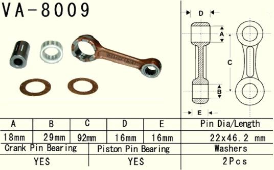 VESRAH KORBOWÓD KAWASAKI KX 80 (KX80) '98-'00, KX 85 (KX85) '98-'25, KX100 (KX100) '98-'21 (VA8009) (MADE IN JAPAN) (1)