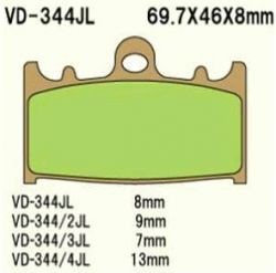 VESRAH KLOCKI HAMULCOWE KH158 SPIEK METALICZNY (ZŁOTE) (MADE IN JAPAN) (1)