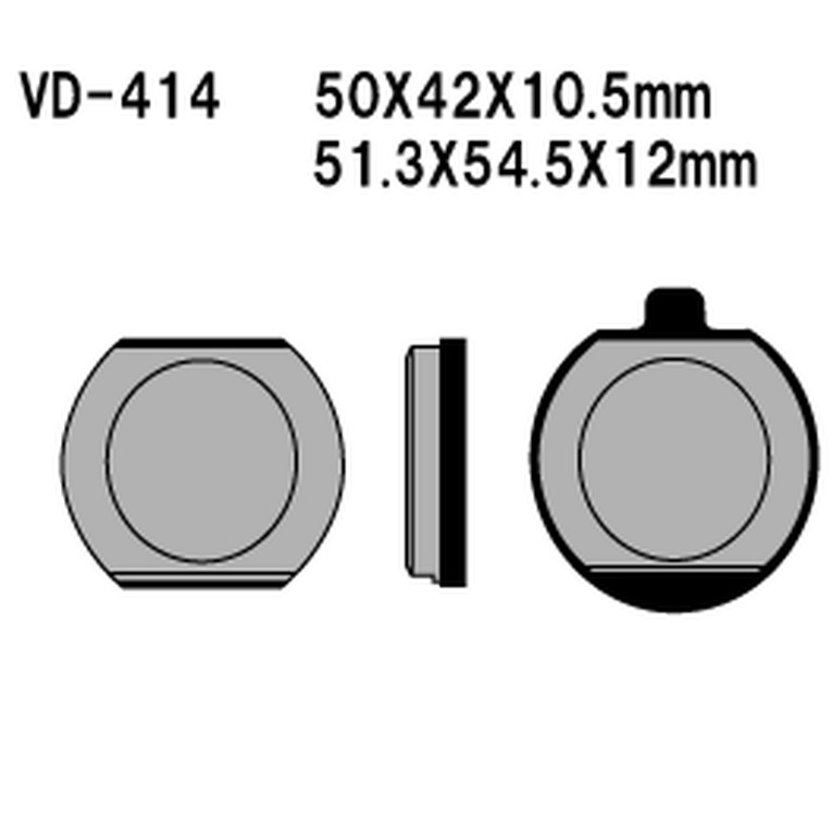 VESRAH KLOCKI HAMULCOWE KH33 KAWASAKI Z400/650/750/1000, KZ900 76-77 - ZASTĄPIONE PRZEZ SD-414 (MADE IN JAPAN) (1)