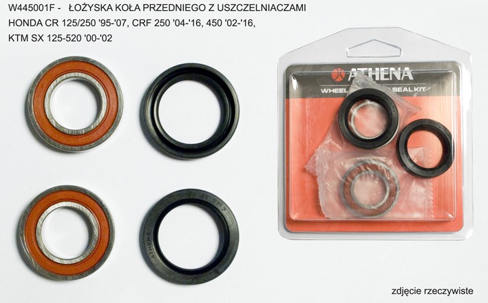 ATHENA ŁOŻYSKA KOŁA PRZEDNIEGO Z USZCZELNIACZAMI HONDA CR 125/250 '95-'07, CRF 250 '04-'16, 450 '02-'16, KTM SX 125-520 '00-'02 (1)