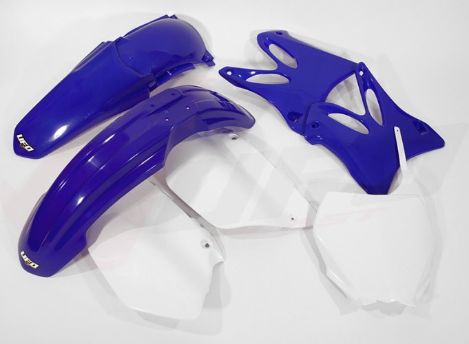 UFO KOMPLET PLASTIKÓW YAMAHA YZ 125 '06-'14, YZ 250 '06-'14 KOLOR OEM '06-12 (BIAŁY/NIEBIESKI) (YA302E999)