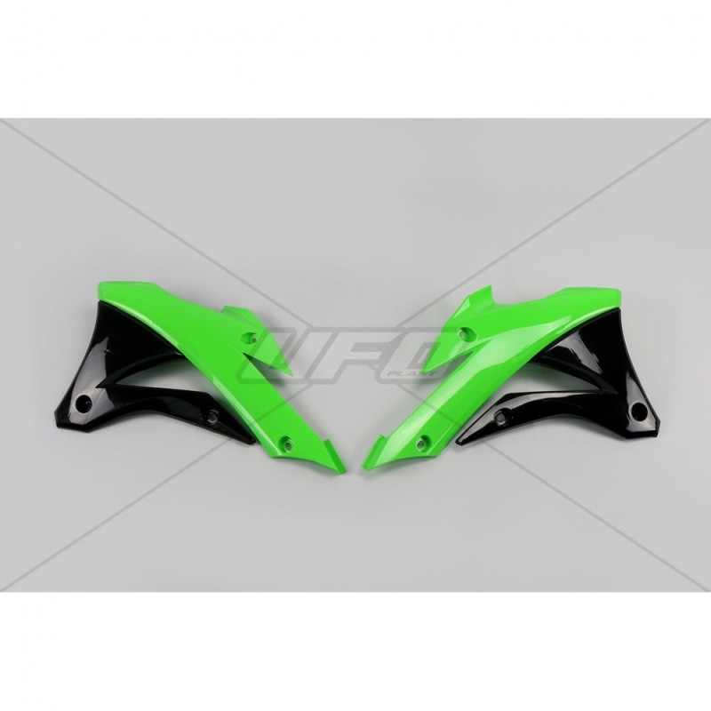 UFO OSŁONY CHŁODNICY KAWASAKI KX 85 '14-'21, KX 100 '14-'21 KOLOR ZILEONY CZARNY