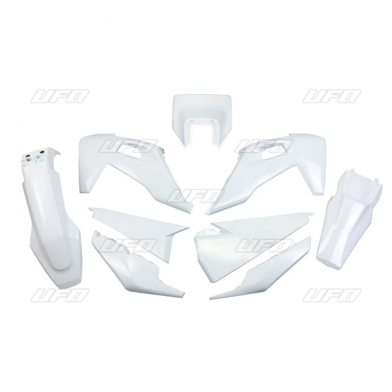 UFO KOMPLET PLASTIKÓW HUSQVARNATE 150 / 250 / 300 '20-'23, FE 250 / 350 / 450 / 501 '20-'23 Z OSŁONĄ LAMPY KOLOR BIAŁY (HU623E041)