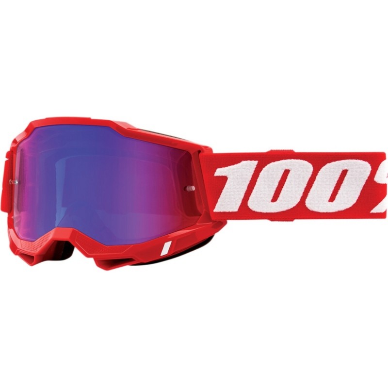 100 PROCENT GOGLE ACCURI 2 RED - MIRROR RED/BLUE - KOLOR CZERWONY/BIAŁY SZYBKA NIEBIESKIE LUSTRO STARY KOD: 50221-254-03