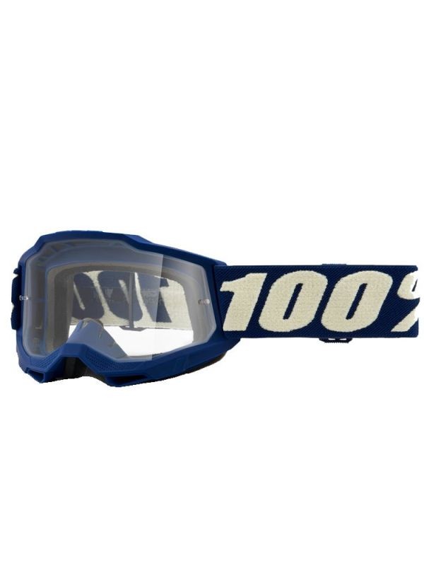 100 PROCENT GOGLE ACCURI 2 YOUTH JUNIOR DEEPMARINE - CLEAR LENS - KOLOR GRANATOWY/BIAŁY SZYBKA PRZEŹROCZYSTA