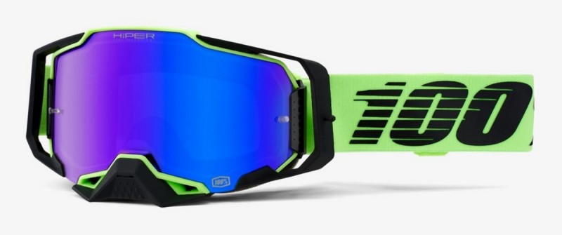 100 PROCENT GOGLE ARMEGA URUMA - MIRROR BLUE LENS - KOLOR ZIELONY/CZARNY SZYBKA NIEBIESKIE LUSTRO