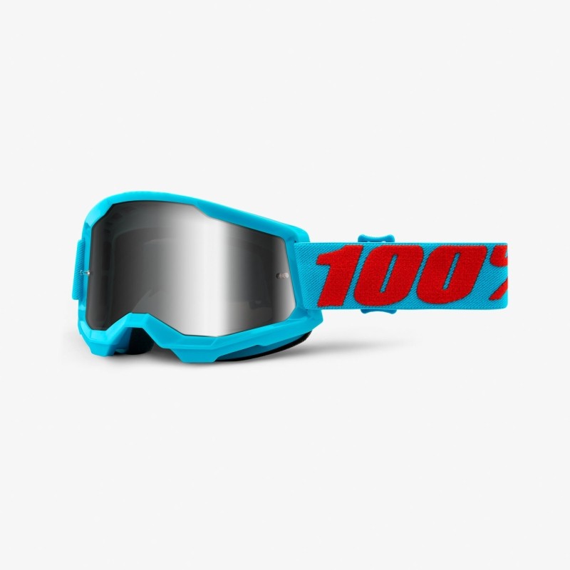 100 PROCENT GOGLE STRATA 2 SUMMIT - MIRROR SILVER LENS - KOLOR JASNY NIEBIESKI/CZERWONY SZYBKA SREBRNE LUSTRO STARY KOD: 50421-252-08