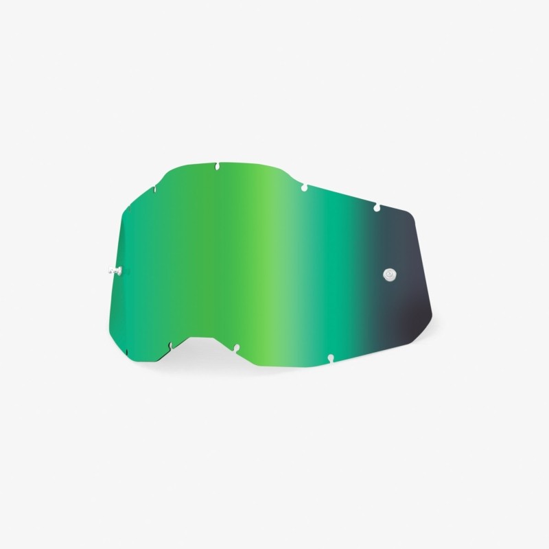 100 PROCENT RC2/AC2/ST2 REPLACEMENT LENS - MIRROR GREEN, SZYBA/SZYBKA DO GOGLI POJEDYNCZA RACECRAFT 2/ ACCURI 2/ STRATA 2 KOLOR ZIELONE LUSTRO STARY KOD: 51008-260-01