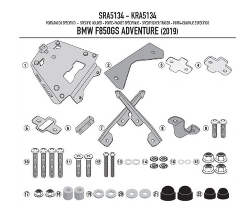KAPPA STELAŻ KUFRA CENTRALNEGO BMW F 850GS Adventure (19) ALUMINIOWY MONOKEY