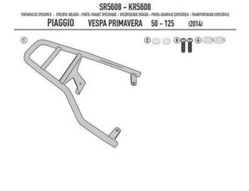 KAPPA STELAŻ KUFRA CENTRALNEGO PIAGGIO Vespa Primavera 50-125-150 (14-19), Vespa Sprint 50-125-150 (14-19) ( BEZ PŁYTY )