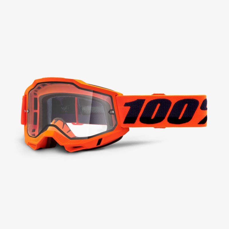 100 PROCENT GOGLE ACCURI 2 ENDURO MOTO ORANGE - DUAL CLEAR LENS - KOLOR POMARAŃCZOWY/CZARNY SZYBKA PODWÓJNA PRZEŹROCZYSTA STARY KOD: 50221-501-05