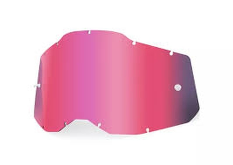 100 PROCENT RC2/AC2/ST2 REPLACEMENT LENS - PINK, SZYBA/SZYBKA DO GOGLI POJEDYNCZA RACECRAFT 2/ ACCURI 2/ STRATA 2 KOLOR RÓŻOWY STARY KOD: 51008-229-01