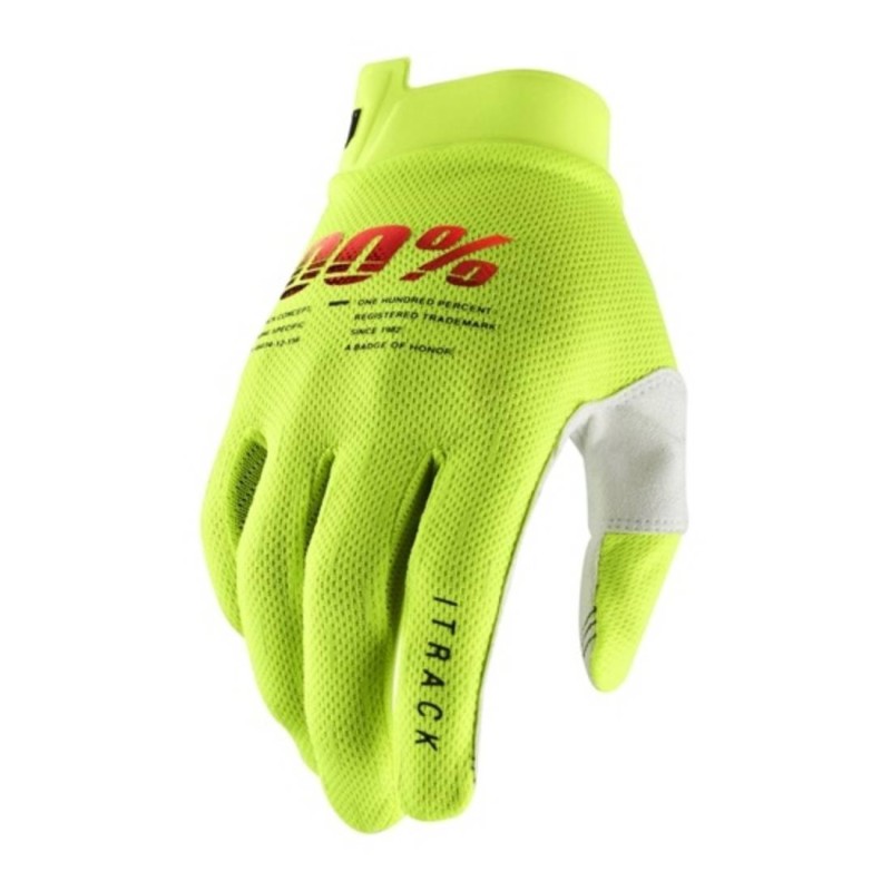 100 PROCENT RĘKAWICE CROSS/ENDURO ITRACK FLUO YELLOW KOLOR ŻÓŁTY FLUO ROZMIAR L