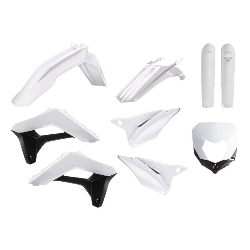 POLISPORT KOMPLET PLASTIKÓW (FULL KIT) SHERCO SE-R/SEF-R '17-'23 W ZESTAWIE OSŁONA LAMPY (8679800001) I OSŁONY AMORTYZATORÓW (8398600002) KOLOR BIAŁY