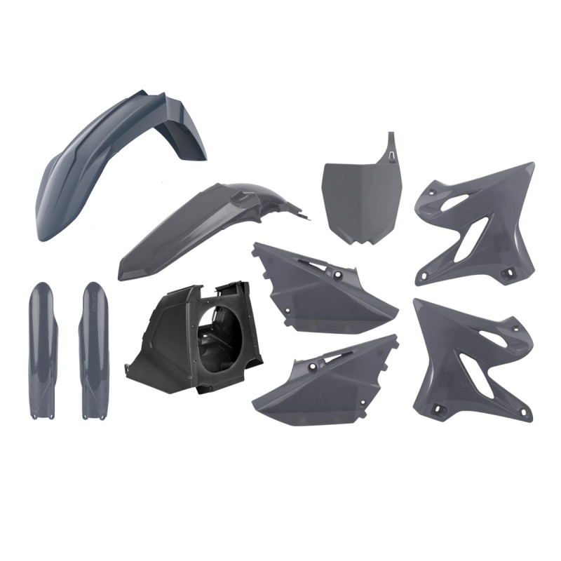 POLISPORT KOMPLET PLASTIKÓW YAMAHA YZ 125/250 '02-'21 RESTYLING NA YZF 450 '22' ZESTAW ZAWIERA OSŁONY AMORTYZATORÓW (8351800007) KOLOR SZARY NARDO GREY