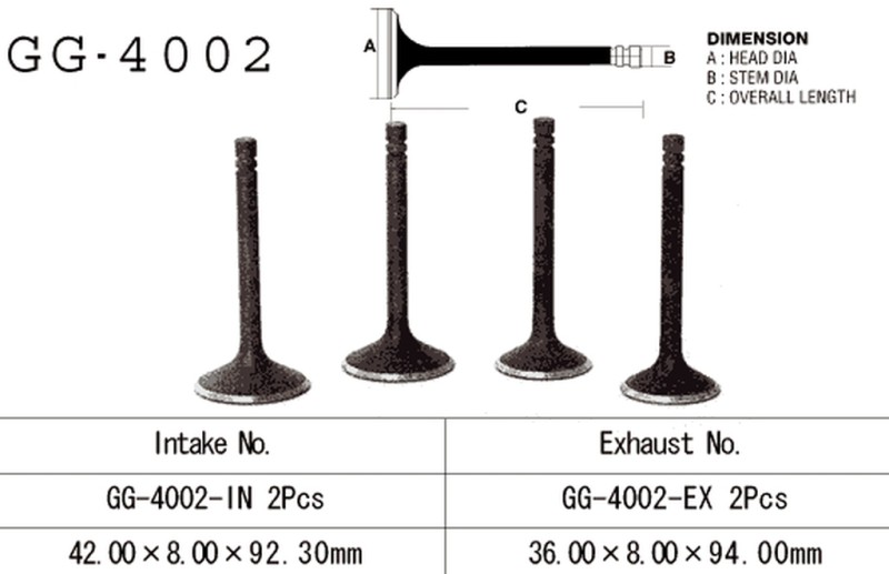 VESRAH ZAWÓR WYDECHOWY KAWASAKI KZ 750 '76-84' (OEM: 12005-007) (1SZT.) (MADE IN JAPAN) (1)