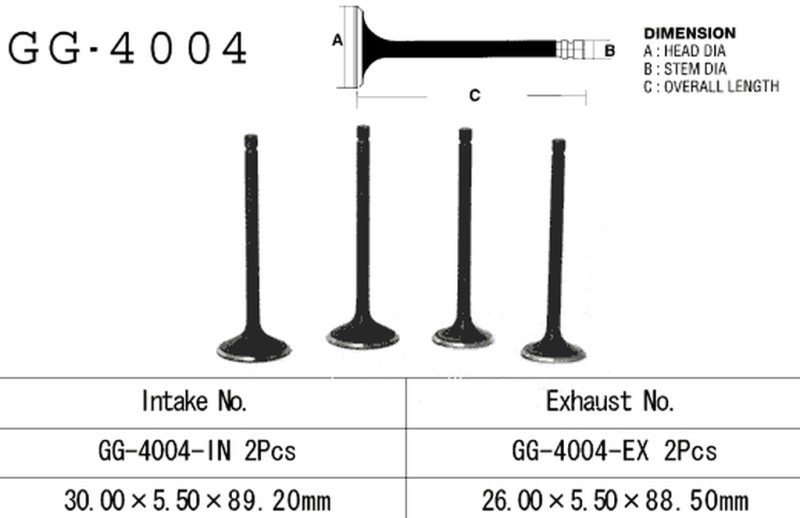 VESRAH ZAWÓR SSĄCY KAWASAKI KZ 250 '79-80' KZ305 '81-82'/'87-88' (OEM: 12004-1003) (1SZT.) (MADE IN JAPAN) (1)