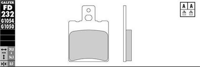 GALFER KLOCKI HAMULCOWE KH047 PÓŁMETALICZNE SCOOTER (GRUBOŚĆ 8,0MM) (1)