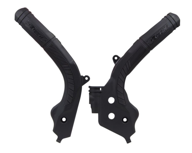 RACETECH (RTECH) OSŁONY RAMY (KOMPLET) BI-MATERIAL SUPER GRIP KTM SX 125/150 '16-18, SX 250 '17-18, EXC/EXCF 250/350/450 '17-19, SXF 250/350/450 '16-18 KOLOR CZARNY