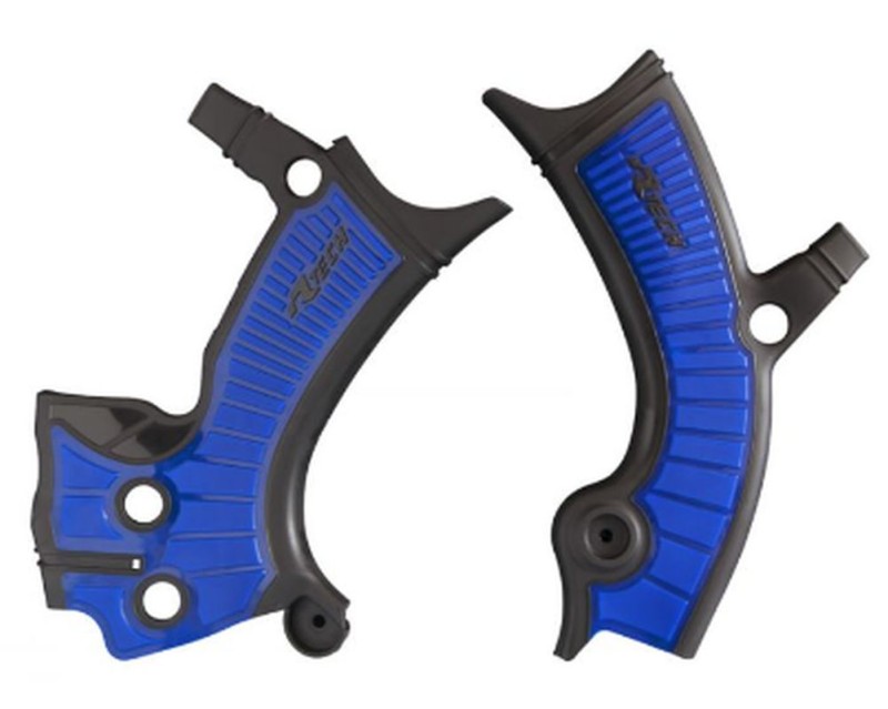 RACETECH (RTECH) OSŁONY RAMY (KOMPLET) BI-MATERIAL YAMAHA YZF 250 '19-21, YZ-FX 250 '20-21, YZF 450 '18-21, YZ-FX 450 '19-21, WRF 250 '20-21, WRF 450 '19-21 KOLOR CZARNY NIEBIESKI