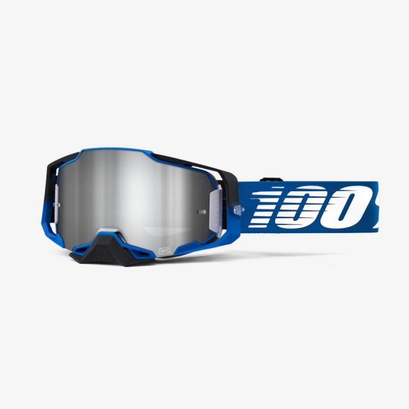 100 PROCENT GOGLE ARMEGA ROCKCHUCK - FLASH SILVER LENS - KOLOR NIEBIESKI/CZARNY/BIAŁY SZYBKA SREBRNE LUSTRO