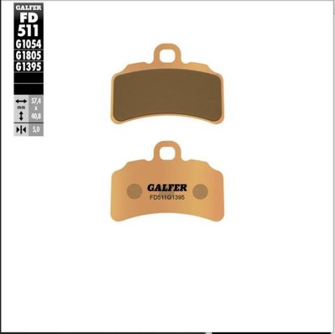 GALFER KLOCKI HAMULCOWE SPIEK METALICZNY (ZŁOTE) BETA EVO 125 / 250 / 300 '17-'23, GAS GAS TRIAL GP 125 / 250 / 280 / 300 '19-, TXT 125 / 250 / 280 / 300 '19-, SHERCO 300 ST '21-, MONTESA COTA 260 / 300 '18- ( PRZÓD ) (1)