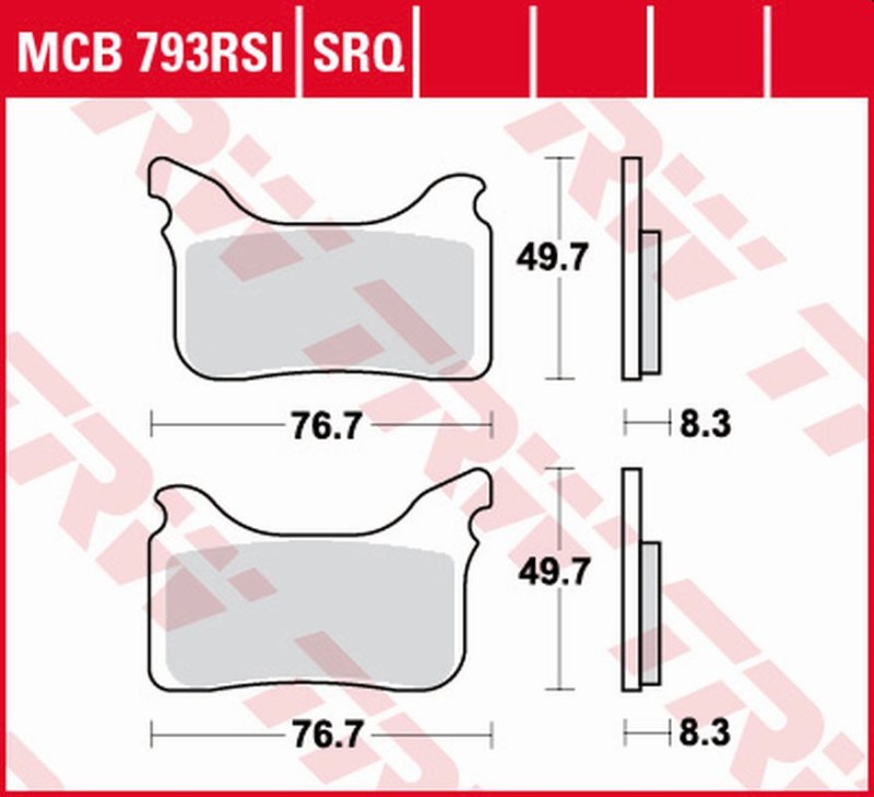 TRW ZF KLOCKI HAMULCOWE KH405 KTM SUPERMOTO SMR 450 04-14, SUPERMOTO SMR 525 04-05, SUPERMOTO SMR 560 06-07, HUSABERG SUPERMOTO FS 450 / 550 / 650, APRILIA SXV 450 '06, SXV 550 06-15 (ZASTĘPUJE SRQ) (ZATWIERDZONE DO UŻYTKU NA DRODZE ECER90) (1)
