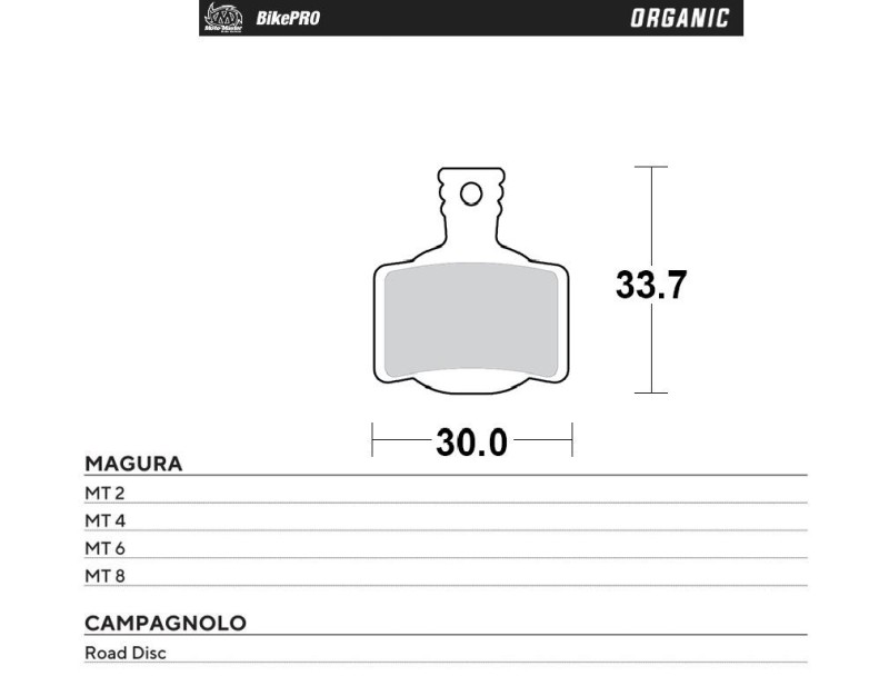 MOTO-MASTER WYPRZEDAŻ BIKE PRO KLOCKI HAMULCOWE ROWEROWE ORGANICZNE PASUJE DO MAGURA MT 2, MT 4, MT 6, MT 8, CAMPAGNOLO ROAD DISC