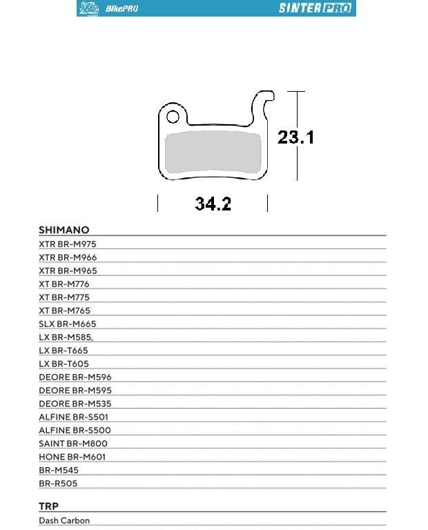 MOTO-MASTER WYPRZEDAŻ BIKE PRO KLOCKI HAMULCOWE ROWEROWE SINTER PRO METALICZNE PASUJE DO SHIMANO XTR BR-M975, BR-M966, BR-M965, XT BR-M776, BR-M775, BR-M765, SLX BR-M665, SAINT BR-M800, DEORE BR-M596, BR-M595, BR-M535 (1)