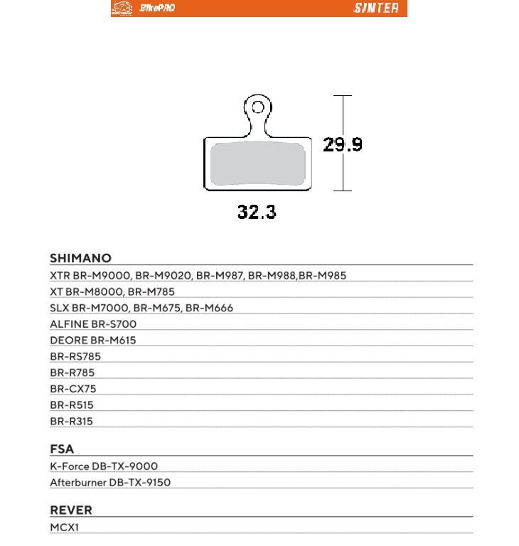 MOTO-MASTER WYPRZEDAŻ BIKE PRO KLOCKI HAMULCOWE ROWEROWE SINTER METALICZNE PASUJE DO SHIMANO XTR BR-M9000, BR-M9020, BR-M987, BR-M988, BR-M985, XT BR-M8000, BR-M785, SLX BR-M7000, BR-M675, BR-M666, DEORE BR-M615 (1)