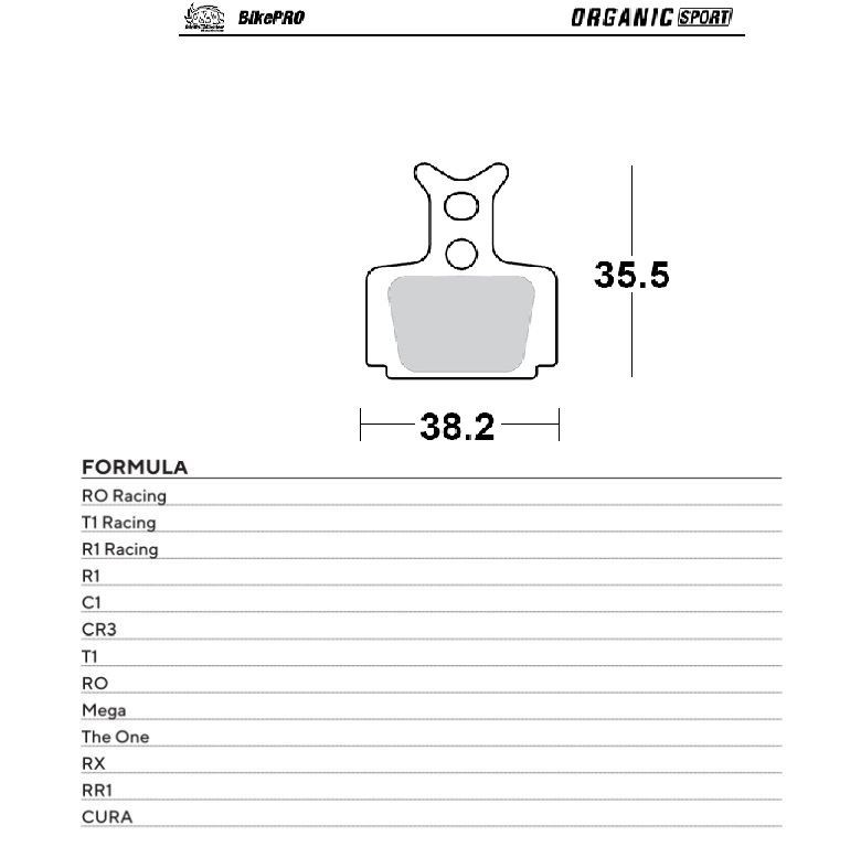 MOTO-MASTER WYPRZEDAŻ BIKE PRO KLOCKI HAMULCOWE ROWEROWE ORGANICZNE SPORT PASUJE DO FORMULA CURA, RO RACING, T1 RACING, R1 RACING, R1, C1, CR3, T1, RO, MEGA, THE ONE, RX, RR1 (1)