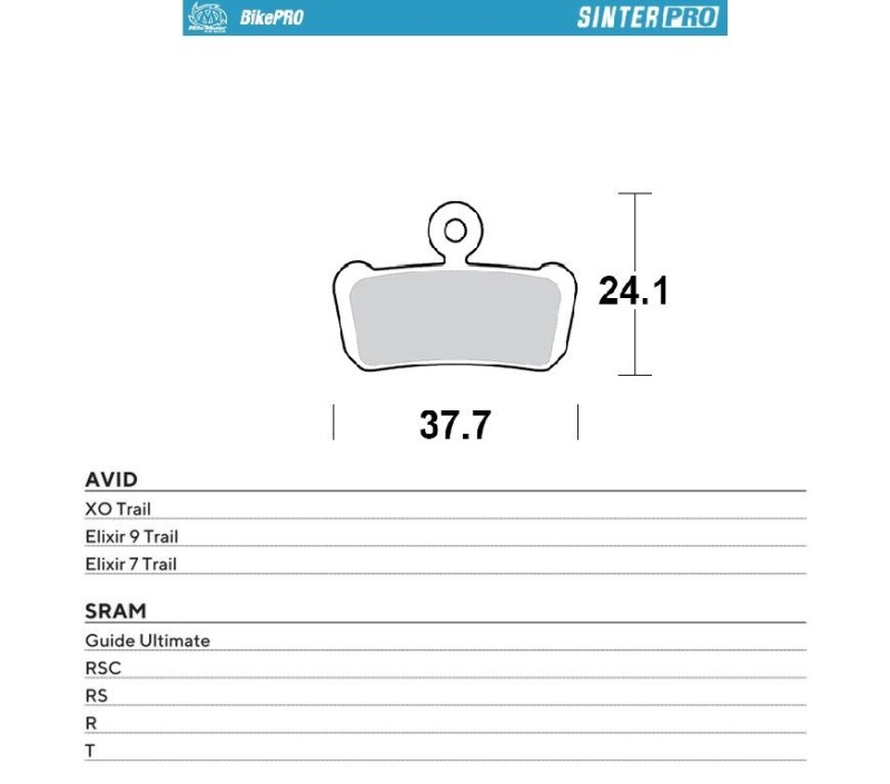 MOTO-MASTER WYPRZEDAŻ BIKE PRO KLOCKI HAMULCOWE ROWEROWE SINTER PRO METALICZNE PASUJE DO AVID XO TRAIL, ELIXIR 9 TRAIL, ELEXIR 7 TRAIL, SRAM QUIDE ULTIMATE, RSC, RS, R, T (1)