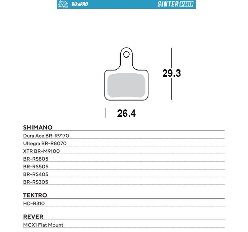 MOTO-MASTER WYPRZEDAŻ BIKE PRO KLOCKI HAMULCOWE ROWEROWE SINTER PRO METALICZNE PASUJE DO SHIMANO DURA ACE BR-R9170, ULTEGRA BR-R8070, XTR BR-M9100, BR-RS805, BR-RS505, BR-RS405, BR-RS305, TEKTRO HD-R310 (1)