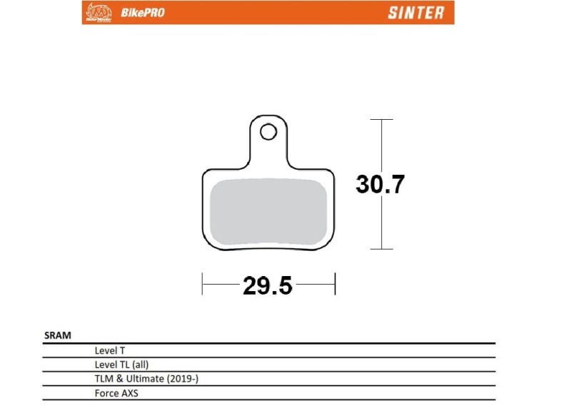 MOTO-MASTER WYPRZEDAŻ BIKE PRO KLOCKI HAMULCOWE ROWEROWE SINTER METALICZNE PASUJE DO SRAM LEVEL T, LEVEL TL, TLM ULTIMATE (2019-), FORCE AXS (1)