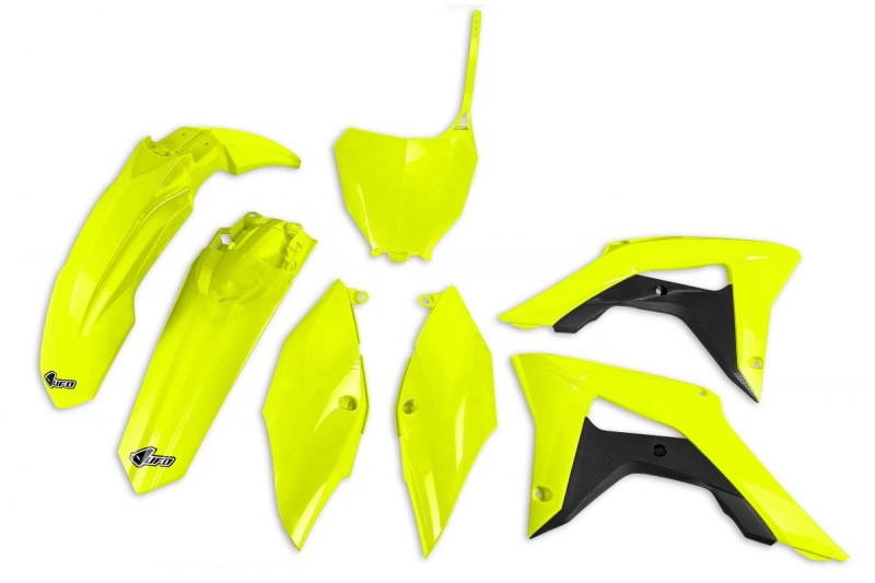 UFO KOMPLET PLASTIKÓW HONDA CRF 250R '18-21, CRF 450R '17-20, KOLOR ZÓŁTY FLUO
