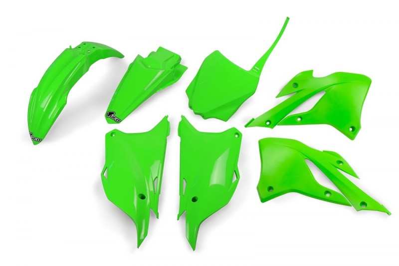 UFO KOMPLET PLASTIKÓW KAWASAKI KX 85 '22-'25, KX 112 '22-'25 KOLOR OEM (POMARAŃCZOWY/BIAŁY)
