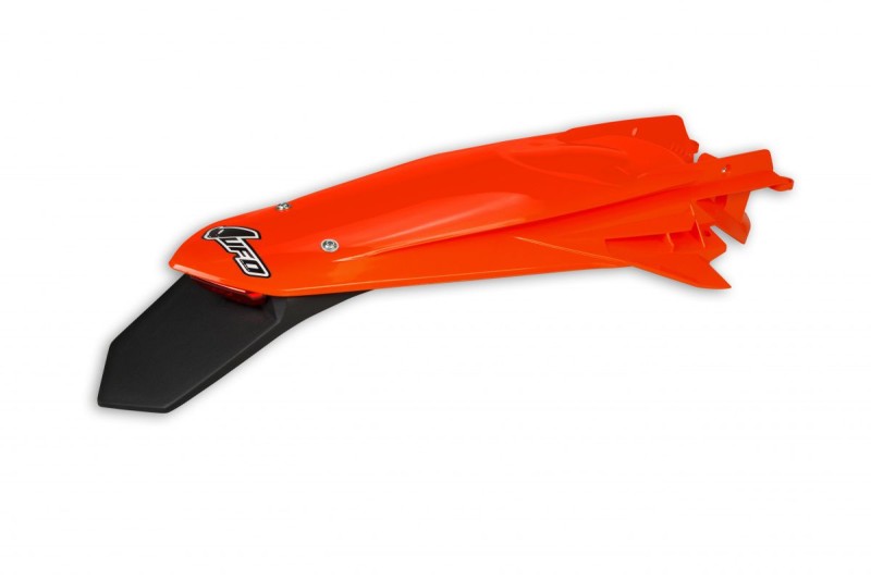 UFO BŁOTNIK TYŁ KTM EXC 125 '20-'21, EXC/EXCF(EXC-F) 150/250/300/350/450/500 TPI '20-2023 KOLOR POMARAŃCZOWY FLUO ( ENDURO Z LAMPKĄ LED )