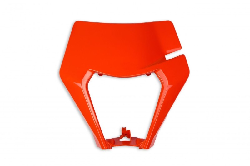 UFO OSŁONA LAMPY PRZÓD KTM EXC 125 '20-'21, EXC/EXCF(EXC-F) 150/250/300/350/450/500 TPI '20-2023 KOLOR POMARAŃCZOWY FLUO (WZÓR OEM)