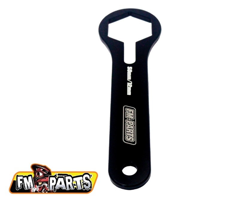 FM-PARTS KLUCZ DO SERWISU ZAWIESZEŃ PRZEDNICH WP SZEŚCIOKĄTNY 50MM DO ROZKRĘCANIA GÓRNYCH NAKRĘTEK AMORTYZATORA KTM, HUSQVARNA KOLOR CZARNY
