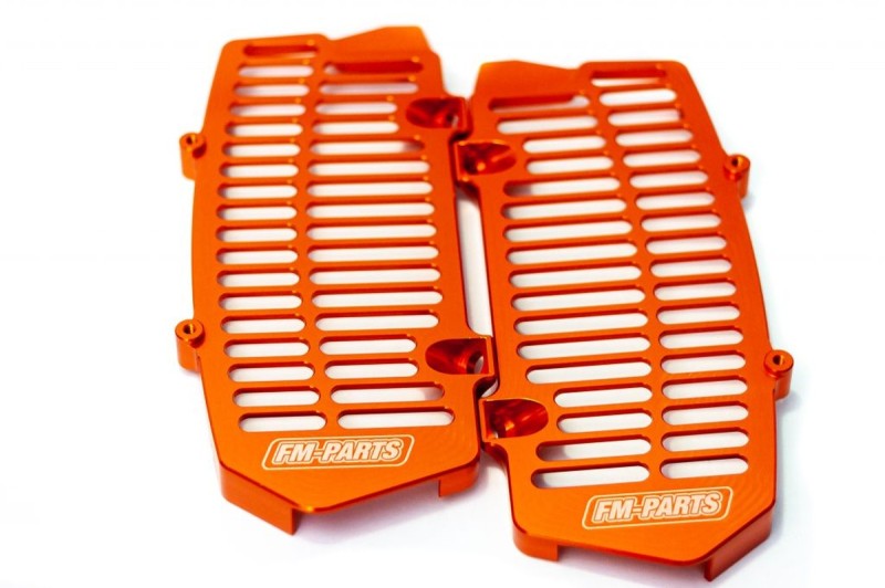 FM-PARTS OSŁONY CHŁODNICY (KRATKI) ALUMINIUM KTM/HUSQVARNA '20-23' KOLOR POMARAŃCZOWY