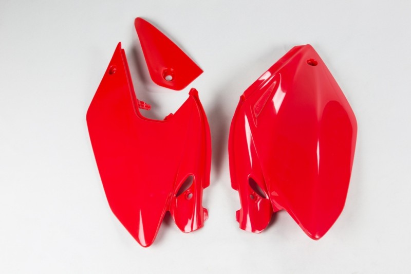 UFO BOCZKI TYLNE HONDA CRF 250X '04-17, KOLOR CZERWONY