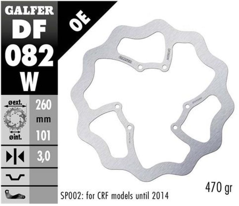 GALFER TARCZA HAMULCOWA PRZÓD HONDA CRF 250R/300R/450R/RX/L/RS '15- WAVE (260X101X3MM) (1)