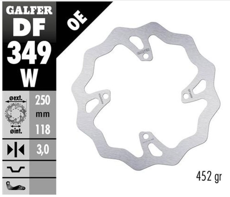 GALFER TARCZA HAMULCOWA PRZÓD SUZUKI RM 250Z/450Z '06-'18 RMX 450Z '10-'17 WAVE (250X118X3MM) (1)